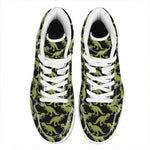Tyrannosaurus Rex Pattern Print High Top Leather Sneakers