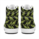 Tyrannosaurus Rex Pattern Print High Top Leather Sneakers