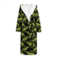 Tyrannosaurus Rex Pattern Print Hooded Bathrobe