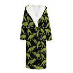 Tyrannosaurus Rex Pattern Print Hooded Bathrobe