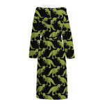 Tyrannosaurus Rex Pattern Print Hooded Bathrobe
