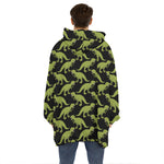 Tyrannosaurus Rex Pattern Print Hoodie Blanket