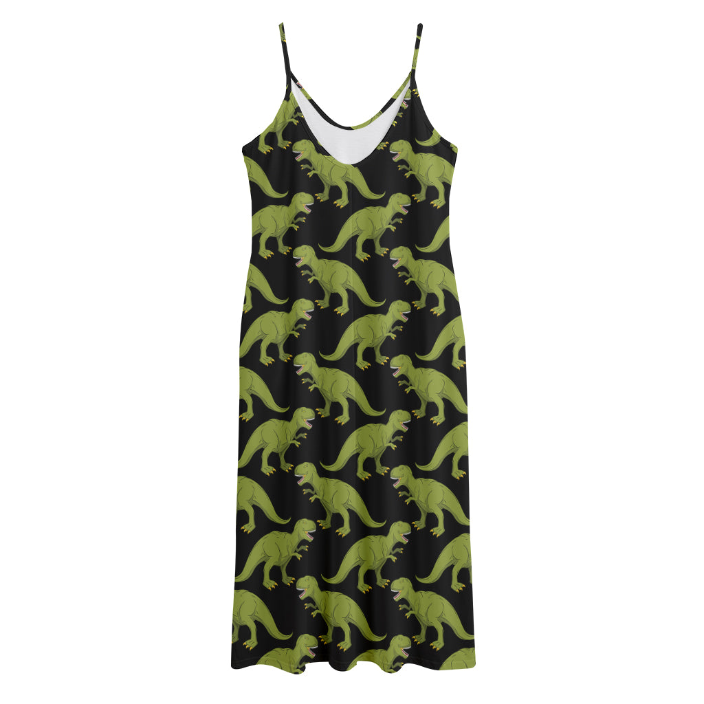 Tyrannosaurus Rex Pattern Print Jersey Midi Cami Dress