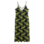 Tyrannosaurus Rex Pattern Print Jersey Midi Cami Dress