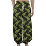 Tyrannosaurus Rex Pattern Print Lantern Pants