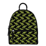 Tyrannosaurus Rex Pattern Print Leather Backpack