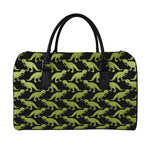 Tyrannosaurus Rex Pattern Print Leather Duffle Bag