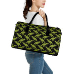 Tyrannosaurus Rex Pattern Print Leather Duffle Bag