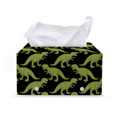 Tyrannosaurus Rex Pattern Print Leather Tissue Box Cover