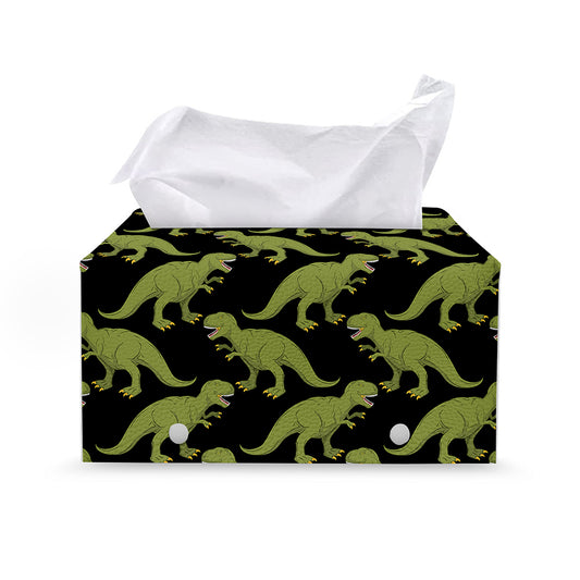 Tyrannosaurus Rex Pattern Print Leather Tissue Box Cover