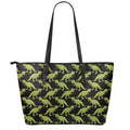 Tyrannosaurus Rex Pattern Print Leather Tote Bag With Zipper