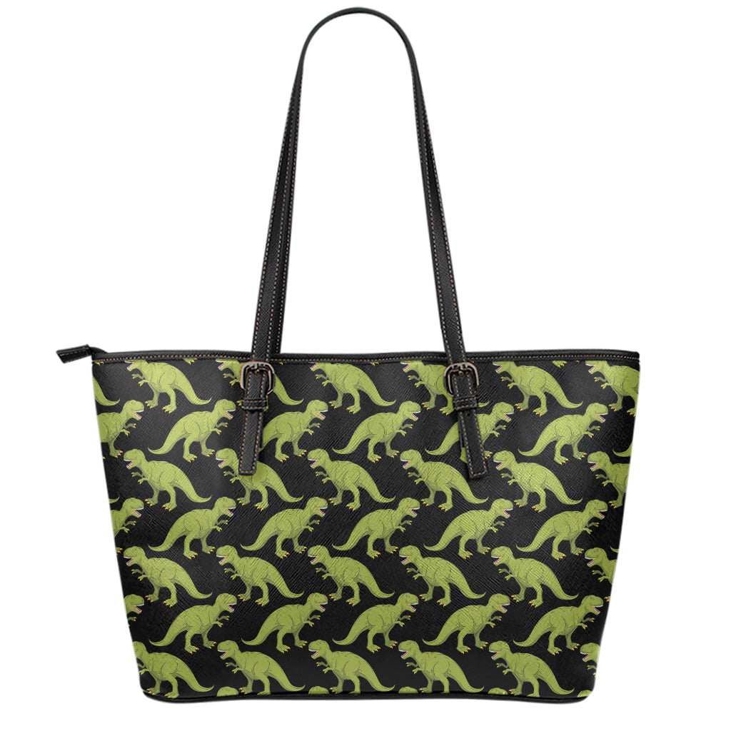 Tyrannosaurus Rex Pattern Print Leather Tote Bag