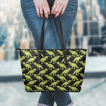 Tyrannosaurus Rex Pattern Print Leather Tote Bag