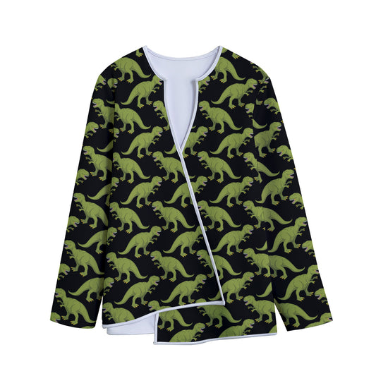 Tyrannosaurus Rex Pattern Print Long Sleeve Short Coat