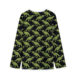 Tyrannosaurus Rex Pattern Print Long Sleeve Short Coat
