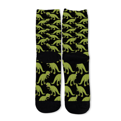 Tyrannosaurus Rex Pattern Print Long Socks