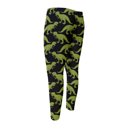 Tyrannosaurus Rex Pattern Print Men's Compression Pants