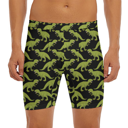 Tyrannosaurus Rex Pattern Print Men's Long Boxer Briefs