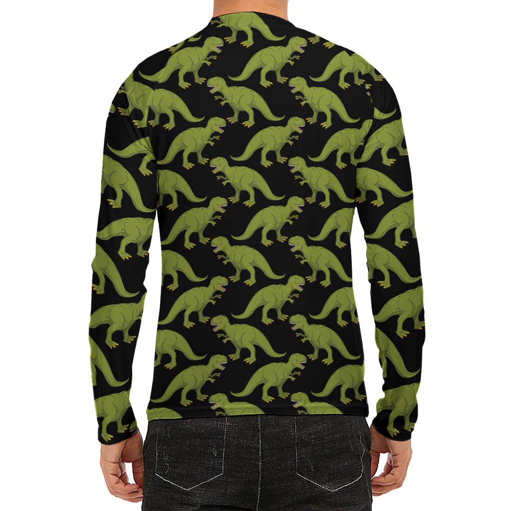 Tyrannosaurus Rex Pattern Print Men's Long Sleeve Rash Guard