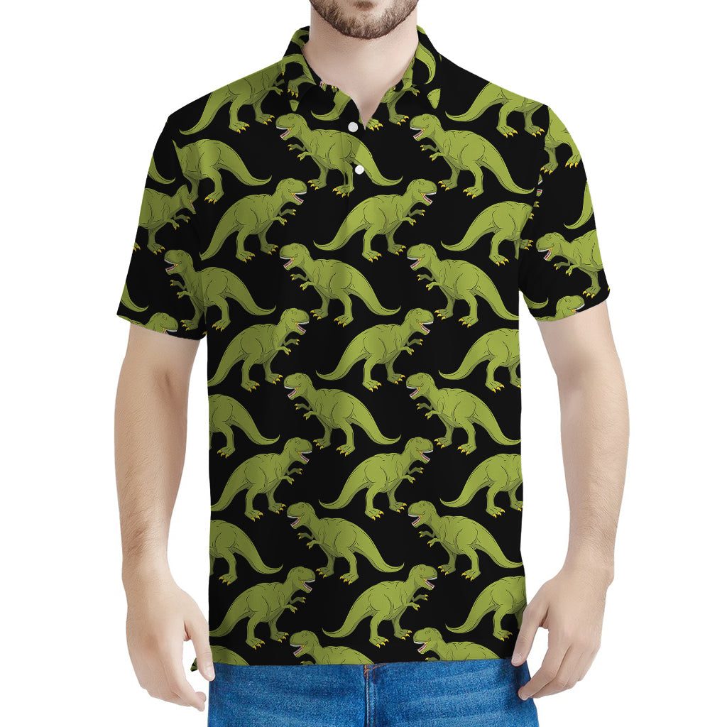 Tyrannosaurus Rex Pattern Print Men's Polo Shirt
