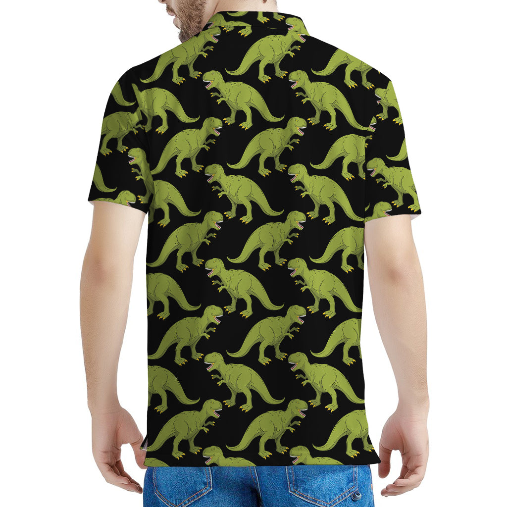 Tyrannosaurus Rex Pattern Print Men's Polo Shirt