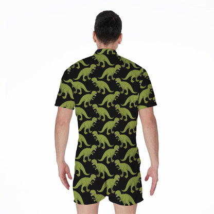Tyrannosaurus Rex Pattern Print Men's Rompers