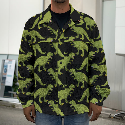 Tyrannosaurus Rex Pattern Print Men's Shirt Jacket