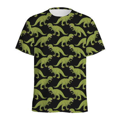 Tyrannosaurus Rex Pattern Print Men's Sports T-Shirt