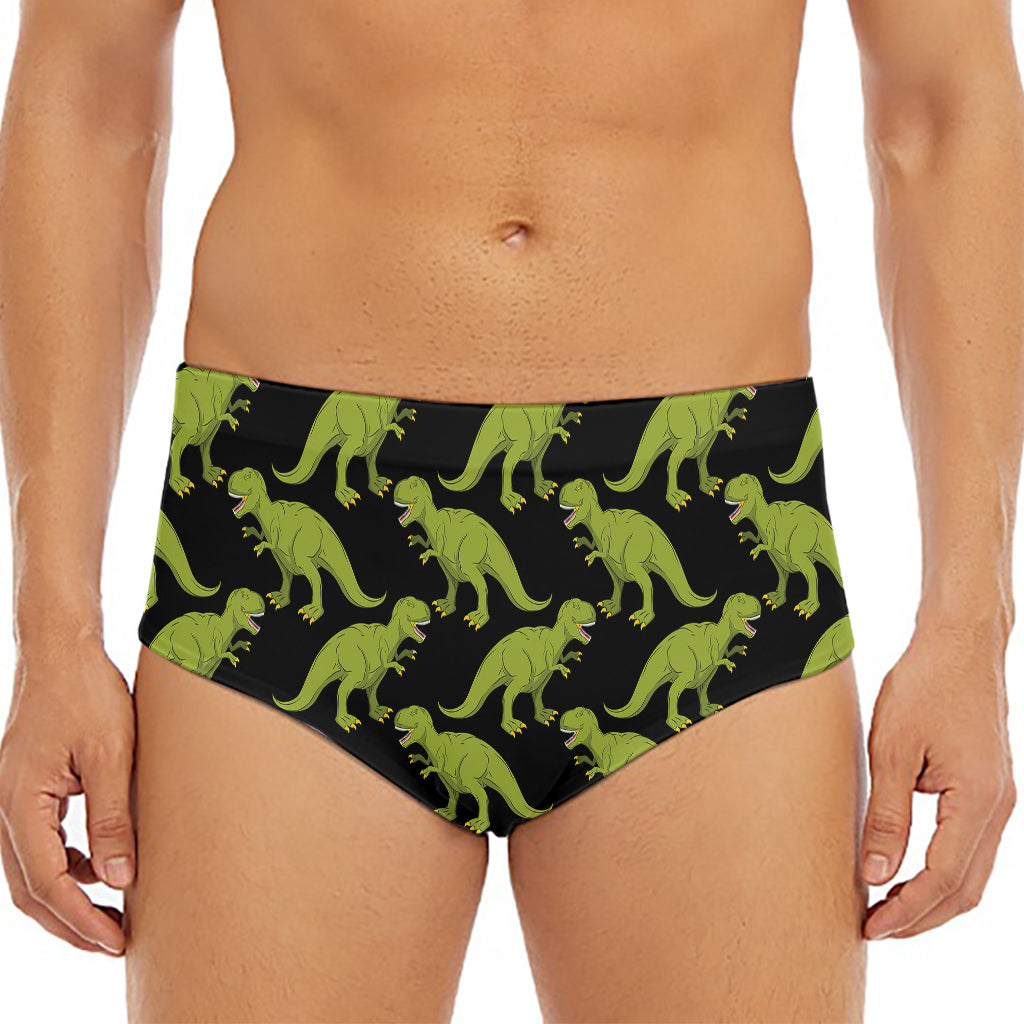 Tyrannosaurus Rex Pattern Print Men's Triangle Swim Briefs