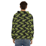Tyrannosaurus Rex Pattern Print Men's Velvet Pullover Hoodie