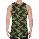 Tyrannosaurus Rex Pattern Print Men's Velvet Tank Top