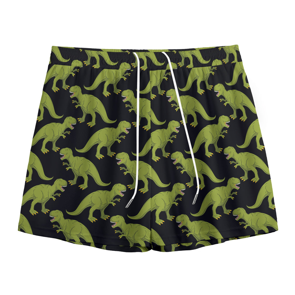Tyrannosaurus Rex Pattern Print Mesh Shorts