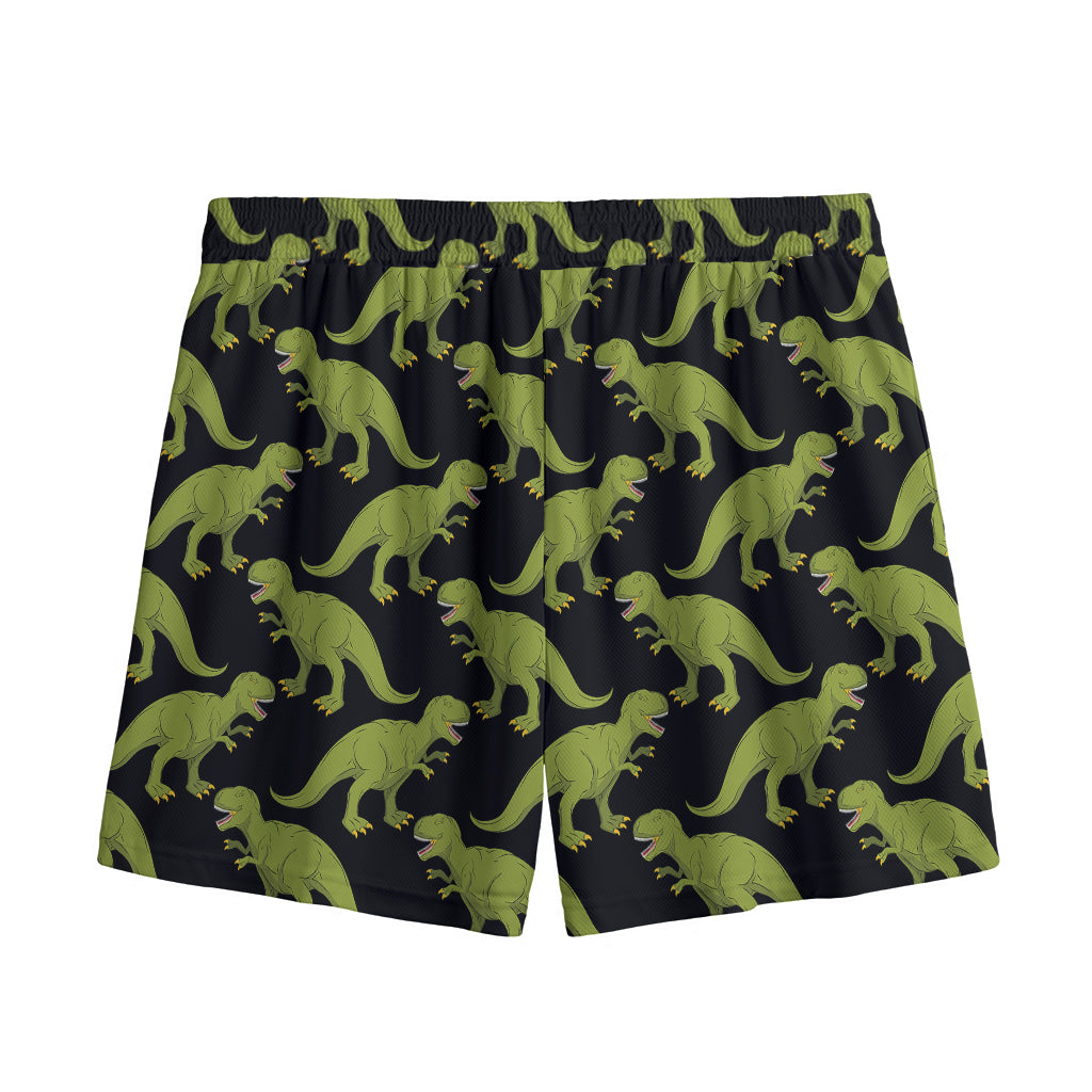 Tyrannosaurus Rex Pattern Print Mesh Shorts