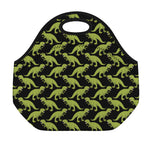 Tyrannosaurus Rex Pattern Print Neoprene Lunch Bag