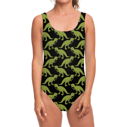 Tyrannosaurus Rex Pattern Print One Piece Swimsuit