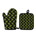 Tyrannosaurus Rex Pattern Print Oven Mitt And Pot Holder Set