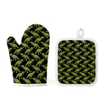 Tyrannosaurus Rex Pattern Print Oven Mitt And Pot Holder Set