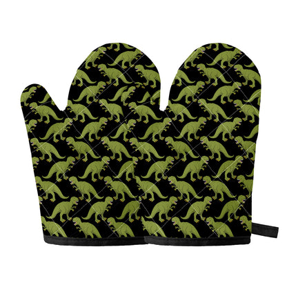 Tyrannosaurus Rex Pattern Print Oven Mitts