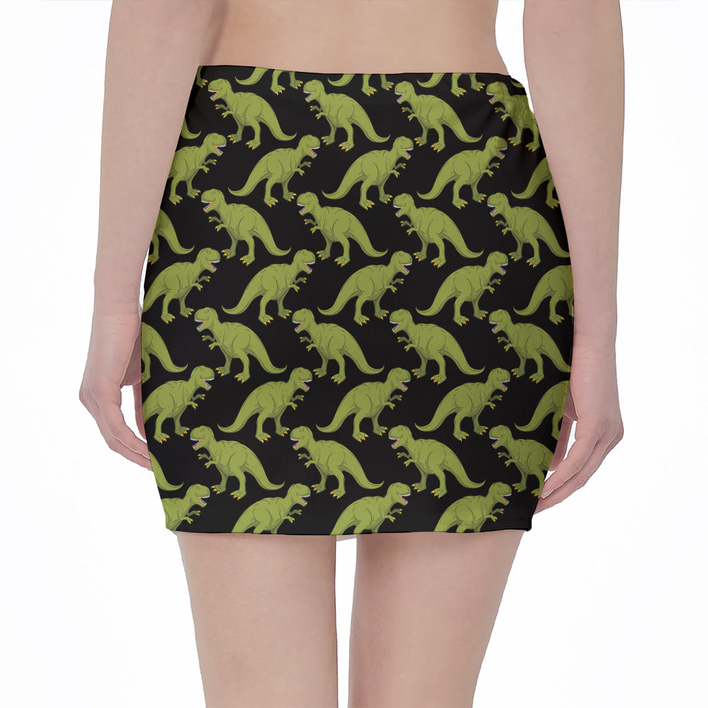 Tyrannosaurus Rex Pattern Print Pencil Mini Skirt