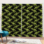Tyrannosaurus Rex Pattern Print Pencil Pleat Curtains