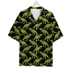 Tyrannosaurus Rex Pattern Print Rayon Hawaiian Shirt