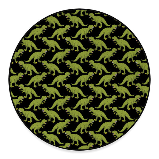 Tyrannosaurus Rex Pattern Print Round Floor Mat