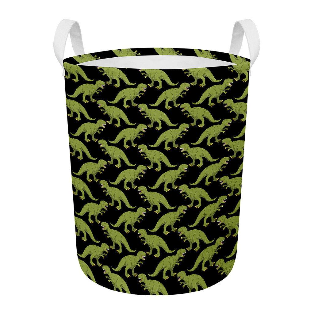 Tyrannosaurus Rex Pattern Print Round Laundry Basket