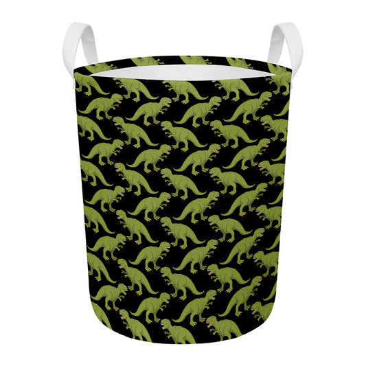 Tyrannosaurus Rex Pattern Print Round Laundry Basket