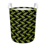 Tyrannosaurus Rex Pattern Print Round Laundry Basket
