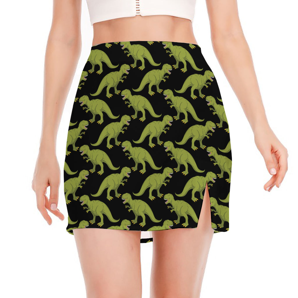 Tyrannosaurus Rex Pattern Print Side Slit Mini Skirt
