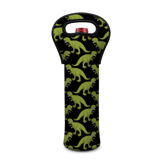 Tyrannosaurus Rex Pattern Print Single Neoprene Wine Tote