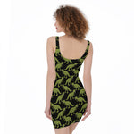 Tyrannosaurus Rex Pattern Print Sleeveless Bodycon Dress