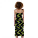 Tyrannosaurus Rex Pattern Print Slim Fit Midi Cami Dress