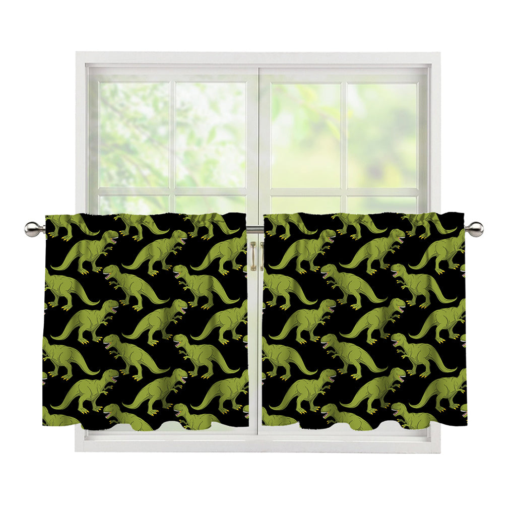 Tyrannosaurus Rex Pattern Print Tier Curtains